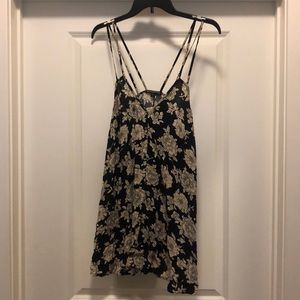 Black and Tan Flowy Tank